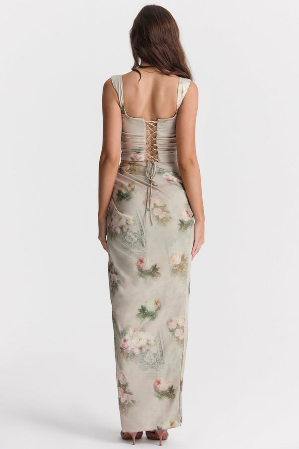 Blumenmaxikleid - edles abendkleid für damen
