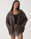 Oversized PU leather-Damenjacke – Stilvolli Oberbekleidung