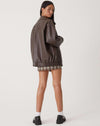 Oversized PU leather-Damenjacke – Stilvolli Oberbekleidung