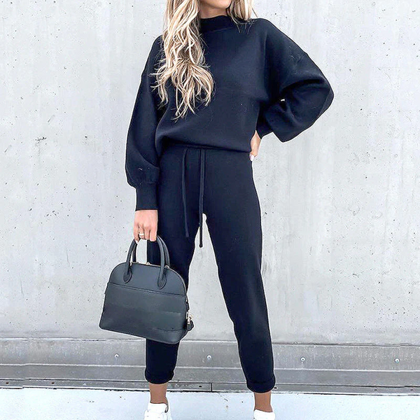 2-teilige lounge-set - trendiger damen tracksuit mit oversize jacke