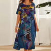 Maxikleider - stylisches sommerkleid mit kurzen ärmeln für damen