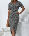 Florales wickelkleid - stilvolles v-ausschnitt damenkleid