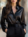 Edel satinbluse - stilvolle langarm-damenbluse