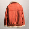 Shearling bikerjacke - luxuriöse damen fake-suede jacke