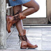 Braune Stiefeletten aus Kunst – stylische Schnürboots für Frauen