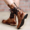 Braune Stiefeletten aus Kunst – stylische Schnürboots für Frauen