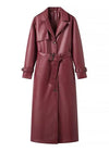 Langer Trenchcoat – Eleganti roti Damenjacke