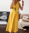 Sommerkleid - schickes ärmelloses knopfkleid für warme tage