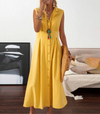 Sommerkleid - schickes ärmelloses knopfkleid für warme tage