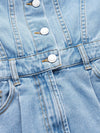 Denim jumpsuit mit klappentaschen - stylische blaue damen-overall