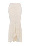 2-teilige vintage crème spitze korsett und maxi rock kombination - elegante damen ensemble