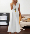Sommerkleid - schickes ärmelloses knopfkleid für warme tage