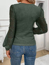 Langärmlige damenbluse - exquisite bluse mit herz-ausschnitt und blumenmuster