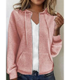 Texturierti zip-hoodie - lässigi jacke für frauen