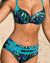 2-teiliges hochgeschnittenes bikini-set - tropisches blattmuster damen badebekleidung