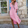 Hemdkleid - schickes damen leinenkleid mit taschen