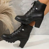Schnürstiefel für Damen – Plateau-Blockabsatz