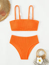 2-teilige bikini kombination - leuchtendes orange-rot für damen mit hoher taille