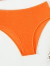 2-teilige bikini kombination - leuchtendes orange-rot für damen mit hoher taille