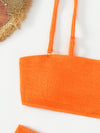 2-teilige bikini kombination - leuchtendes orange-rot für damen mit hoher taille