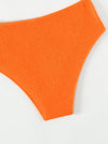 2-teilige bikini kombination - leuchtendes orange-rot für damen mit hoher taille