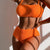 2-teilige bikini kombination - leuchtendes orange-rot für damen mit hoher taille