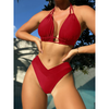 2-teiliger damen bikini mit hoher taille und halterneck - weicher stretchstoff für entspannte strandausflüge