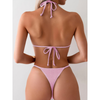 2-teiliges damen schwimmpaket – elegante hochgeschnittene bikini kombination mit schickem triangel-top für strandtage