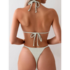 2-teiliges damen schwimmpaket – elegante hochgeschnittene bikini kombination mit schickem triangel-top für strandtage
