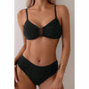 2-teiliger damen bikini mit hohem bund - stilvolle strandmode