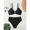 2-teiliger damen bikini mit hohem bund - stilvolle strandmode