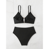 2-teiliger damen bikini mit hohem bund - stilvolle strandmode