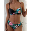 2-teiliger damen bikini mit stylischem blumenmuster - schicke strandmode für sommerferien