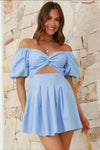 2-teiliges damen-casual kleid mit puffärmeln - schicke sommermode für frauen