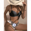 2-teiligi frauen bikini mit blümchenmuster – elegante badebekleidung für strand und pool