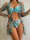 2-teiligi frauen bikini mit blümchenmuster – elegante badebekleidung für strand und pool