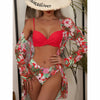 2-teiligi frauen bikini mit blümchenmuster – elegante badebekleidung für strand und pool