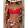 2-teiligi frauen bikini mit blümchenmuster – elegante badebekleidung für strand und pool