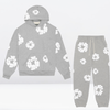 2-teiliges damen hoodie loungewear ensemble mit blumenprint - stylisches baumwoll-outfit für freizeit