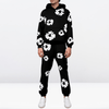 2-teiliges damen hoodie loungewear ensemble mit blumenprint - stylisches baumwoll-outfit für freizeit