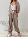 2-teiliger pyjama für frauen – lässige loungewear mit gemütlichem oberteil und hose für entspannte nächte
