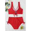 2-teiliges damen bademode stylish hochgeschnittenes bikini-outfit - trendige strandbekleidung für frauen