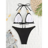 2-teiliger frauen triangle bikini mit eleganten goldakzenten - für strandferien und poolpartys