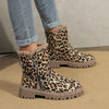 Leopardenmuster boots - schicke braune damen stiefeletten