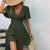 Drapiertes minikleid - elegante grüne damenmode
