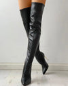 Kniehohe stiefel - schwarze fashion schuhe mit reissverschluss für damen
