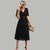 Midi kleid - elegantes floral damenkleid mit v-ausschnitt