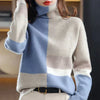 Coltrui Winterpullover – stilvoller Damenstrickpullover in Blau und Beige