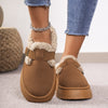 Wärmi Pantoffle - Dame-Hueschue mit Sherpa-Fütterig und Riemedetail