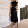 Eleganter cut-out maxi-kleid - stilvolle abendmode für damen